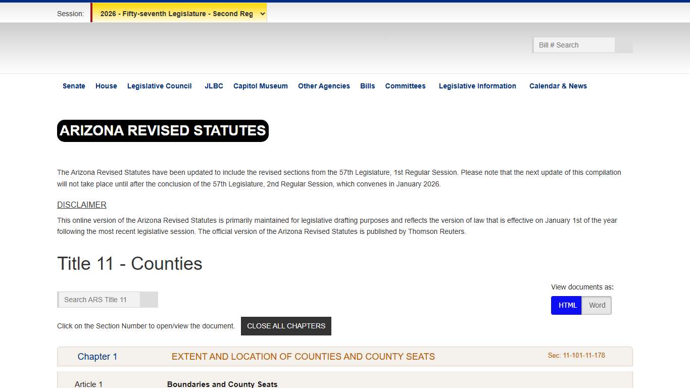 Arizona Revised Statutes